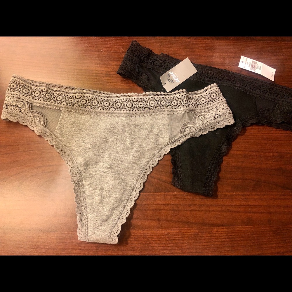 Aerie thong - grey and black